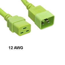 Green Color 6 feet 12AWG Power Cord IEC-60320 C19 to C20 20A/250V SJT Server PDU picture
