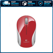 Wireless Mini Mouse, Compact Red Design, Portable USB Receiver, Ergonomic Comfor picture