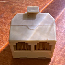 White Surface Mount Dual RJ-11 Telephone Jack, RJ-11 to RJ-11 picture