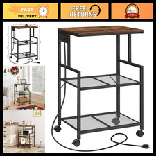 3-Tier Mobile Printer Stand with Power Outlets & USB Ports, Rolling Cart for Hom picture