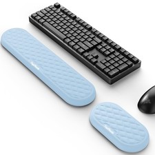 TopMade Upgraded Wider Wrist Rest Set, Soft Memory Full Size, White Ice Set  picture