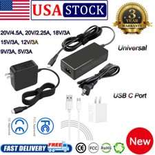 Universal USB-C Type-C AC Adapter Power PD Laptop Wall Charger Cable Cord 90W  picture