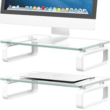 Hemudu 2 Pack Computer Monitor Stand Riser Dual stand, transparent picture