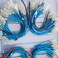 Lot of 24 RJ-45 Ethernet Patch Cables Network  Blue  1ft cat6 & cat5 Assorted picture