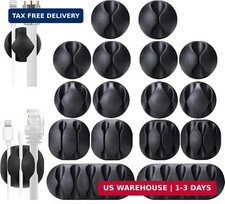 OHill 16PCS Black Cable Clips, Self Adhesive Cord Holder Cord Organizer picture