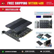 RIITOP Quad NVMe PCIe Adapter Card 4-Port M.2 to PCIe x16 with Heatsink picture