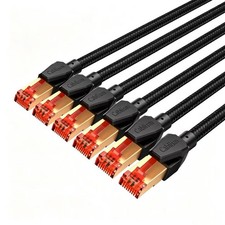 6 PCS Cat 8 Ethernet Cable 3 Foot Heavy Duty LAN Network RJ45 40Gbps 2000Mhz picture