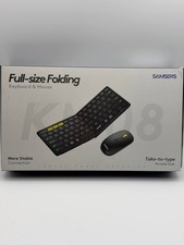Samsers Foldable Keyboard & Mouse Combo for Windows Mac iOS Android Black picture