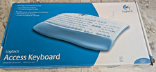 Vtg Logitech Access Keyboard PS/2 Wired 967228-0403 With Palm Rest in Box picture