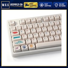Keycaps Set 131 PBT Graffiti Lines White for Mechanical Keyboard picture