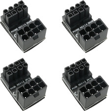 4Pcs GPU VGA Pcie 8Pin Male 180 Degree Angled to 8Pin Female Power Adapter picture
