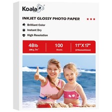 100 PCS Koala Glossy Photo Paper 11x17 Inch 48lb 180gsm Inkjet Printer Dye picture