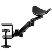 Adjustable Arm Rest for Desk, 360 Rotation, Black Steel Clamp Mount picture