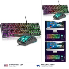 60% Gaming Keyboard and Mouse Combo, 68 Keys Wired LED RGB Backlit picture