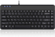 Perixx PERIBOARD-409H Wired USB Mini Keyboard with 2 USB Hubs, Black, US English picture