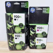 Lot Of 4 New Genuine HP 920XL Ink Cartridges 2 Black 1 Yellow 1 Magenta Expired picture