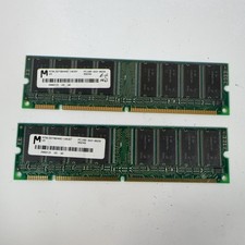 Micron 128MB 2x64MB SDR SDRAM PC100 DIMM Desktop RAM Memory MT8LSDT864AG-10CB7 picture