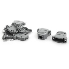 DIY Serial D-Sub DB15 Connector Kit Plastic Hoods Shell Gray 5pcs w Screws picture
