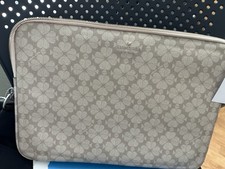 Kate Spade New York Beige Floral Canvas Padded Laptop Sleeve Case for 15