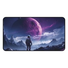 Astronaut on Purple Planet Desk Mat | Space Scenery picture