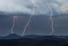 Landscape storm thunder thunderbolt nature mountains Custom Gaming Mat Desk picture