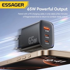 Essager 65W GaN Charger 3 Ports USB Type C Fast Charger Quick Charge PD 3.0 For  picture