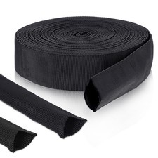 Hydraulic Hose Protector Sleeve Nylon Cable Wrap 33ft Black picture