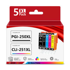 PGI-250 CLI-251 5 Color Pack | Compatible with Pixma MG5420 IP7220 MX722 Printer picture