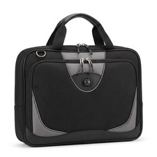 Samsonite Computer Soft Side Briefcase Bag Carry On Black Leather picture