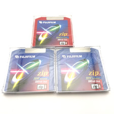 Lot of 3 Fujifilm Zip 100MB Disks IBM Formatted ATOMM Technology New Sealed picture
