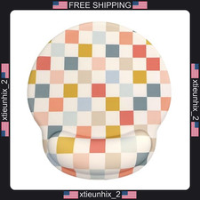 Ergonomic Checkered Mouse Pad with Wrist Support, Non-Slip Base, 9.8x9 inch picture