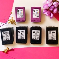 HP 63XL Black Ink + Tri-Color EMPTY Cartridges Genuine HP VIRGIN lot of 6 picture