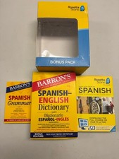 Rosetta Stone Spanish Bonus Pack Bundle Lifetime Online Access Grammar Guide A5 picture