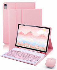 TUNKARMOR Apple iPad Pink Keyboard Folio Case Tablet Case Cover picture