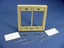 Leviton 41290-DMI Ivory 2-Gang 3-Unit MOS Modular Insert Wallplate Cover Frame picture