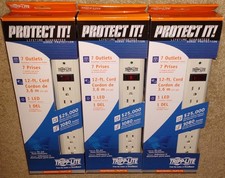 3x Tripp Lite Protect It 7 Outlet Surge Protector 12ft Cord 1080 Joules TLP712 picture
