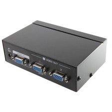 US Seller 2 Ports VGA Video Splitter with US Power Plug for Laptop to Monitor picture