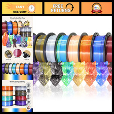 8 Spools Dual Color 3D Printer Filament Bundle, 1.75mm Silk PLA, 250g Each picture