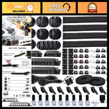 311Pcs Cable Management Organizer Kit - 4 Cable Sleeves, Splitters & Clips picture