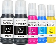 EaseFusion Replacement for Epson 502 Ink Refill Bottles(2BK,CMY-5 Packs) picture