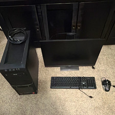 PowerSpec Black Tower Desktop Bundle Monitor Keyboard Mouse, Entry Level Gaming picture