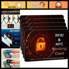5 Pack RFID Blocking Credit Debit Card Sleeves - Orange & Black, Secure Protecti picture
