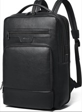Shrrie Leather Expandable Backpack USB Port 28 L Travel Bag Black 16