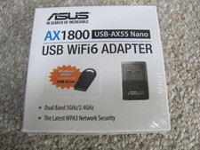 New ASUS Dual-Band Wi-Fi 6 AX1800 USB-AX55 Nano USB Network Adapter - Black picture