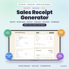 Sales Receipt Generator App - Receipt Maker for Small Business, Logo & PDF picture