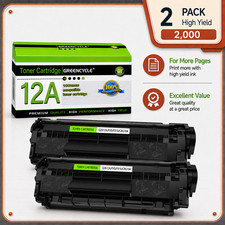 GREENCYCLE 2PK Q2612A Toner Cartridge Compatible with HP LaserJet 1022nw M1319f picture