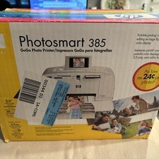 HP Photosmart 385 GoGo Photo Printer Bundle NIB Ink 100 Sheets Travel Case picture