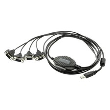 Gearmo 4 Port USB to RS232 Serial Adapter with FTDI Chipset – 4 Port, Black picture