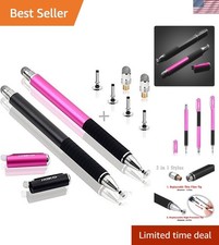 Black/Pink 2-Piece Precision Stylus Set for Enhanced Touch Screen Experiences picture