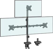 Triple Monitor Stand, Height Adjustable Monitor Desk Mount Fit for 17 to 32 Inch picture